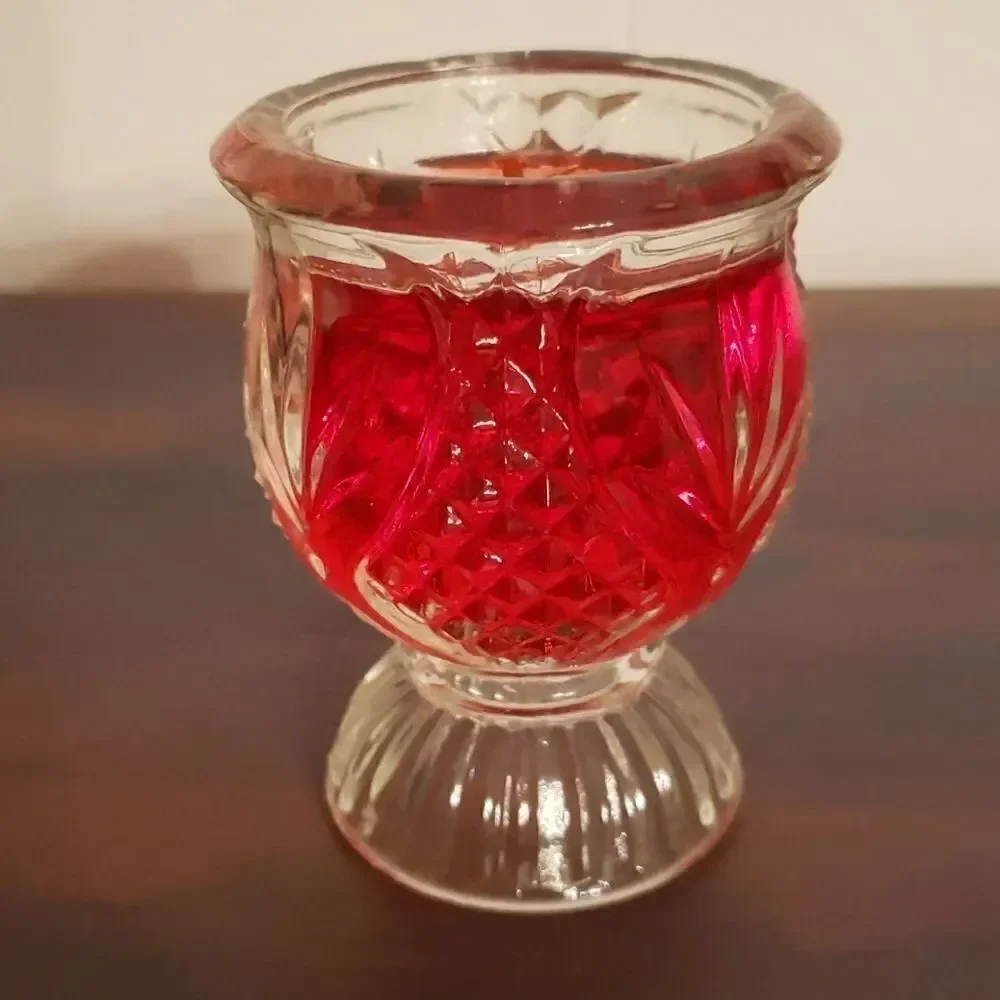 Vintage Avon Bayberry Candle in Cut Glass Holder